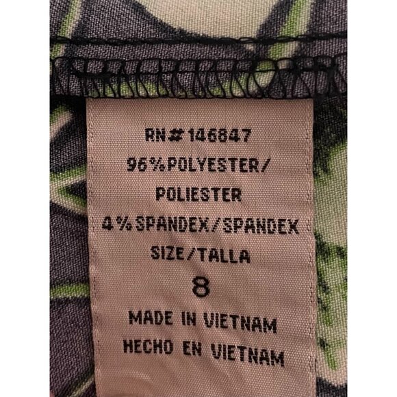 Maya Brooke Womens Size 8 Floral Print Dress Navy & Green Polyester/Spandex - Picture 10 of 12